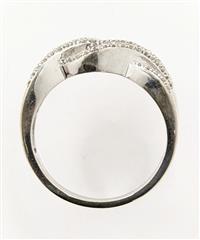 10K White Gold Lady's Engagement Ring Diamond Round Brilliant Baguette Sz8